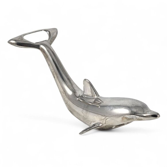Vintage Metal Dolphin Bottle Opener Beach House Coastal Barware Nautical Decor - Picture 2 of 6